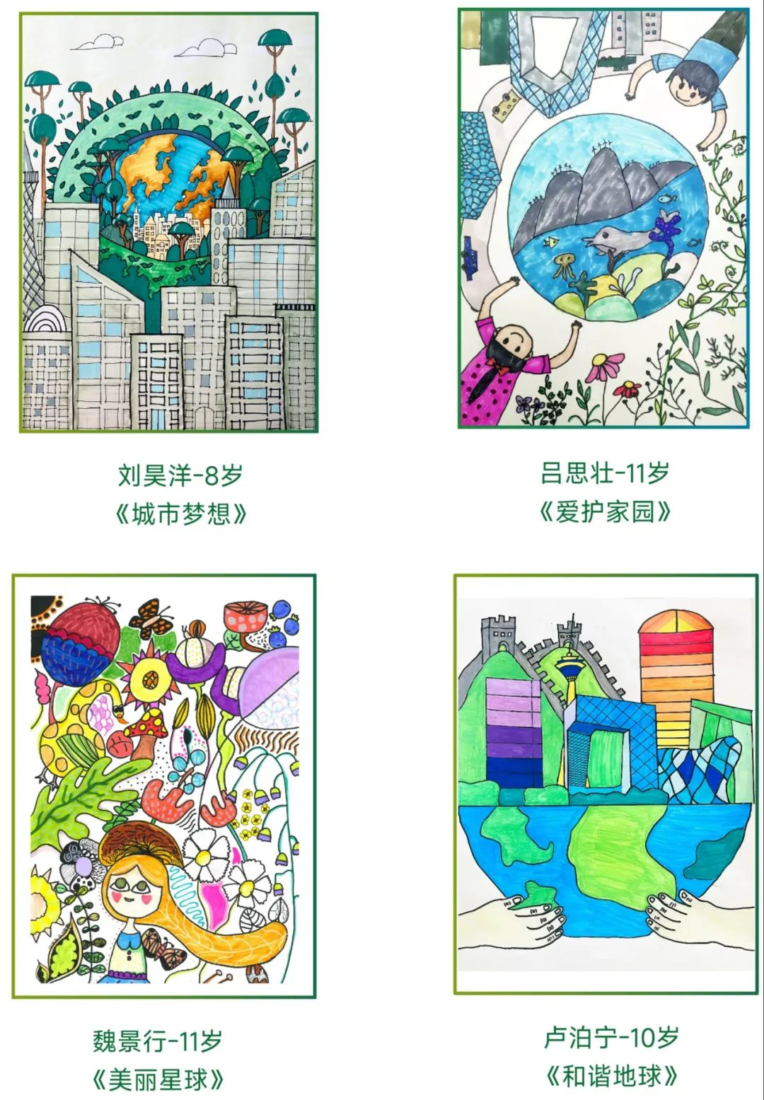 漂亮的 “珍爱地球 共建韧性安全城市”儿童绘画-第3张