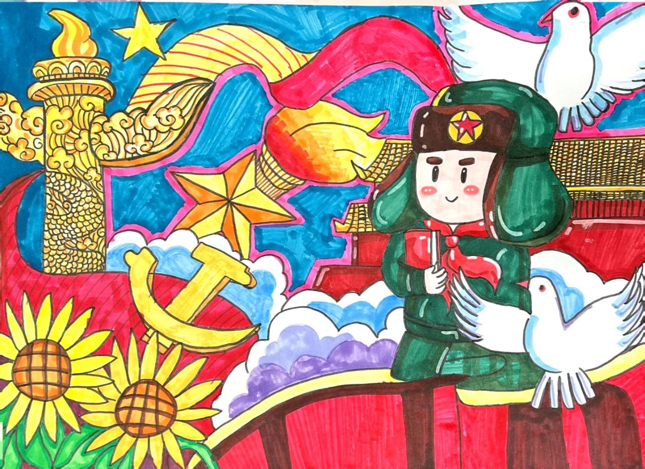 “践行雷锋精神 红领巾在行动”绘画优秀作品-第3张