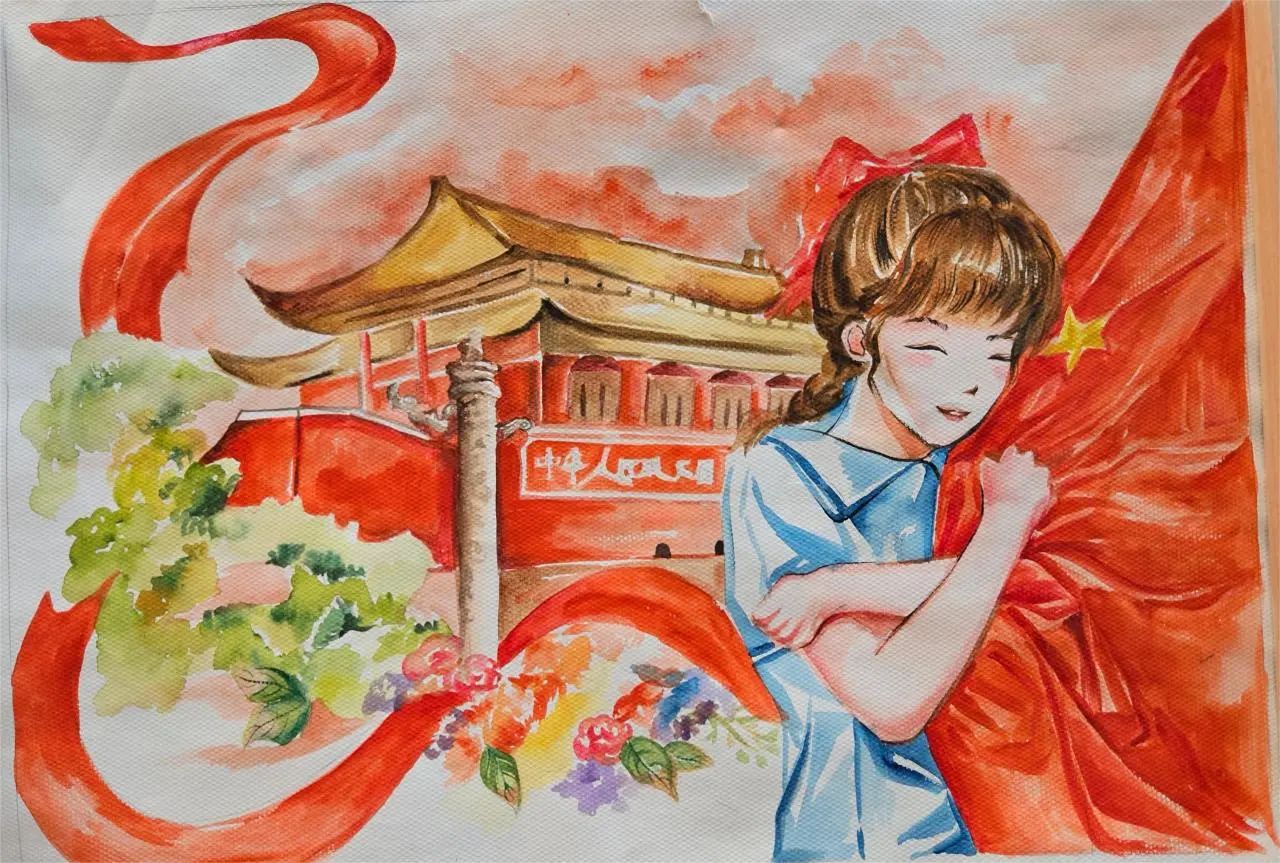 《童心爱祖国 巧手绘山河》我爱我的祖国主题儿童画-第3张