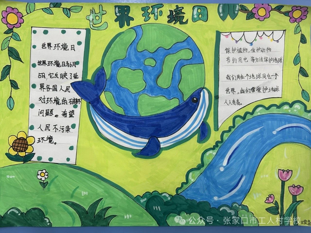 《全“绿”以赴 美丽中国》儿童绘画作品-第1张