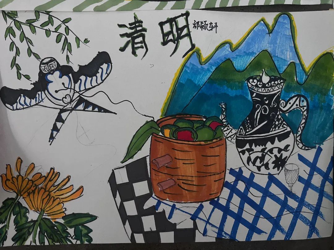 小学生清明节儿童画优秀作品-第2张