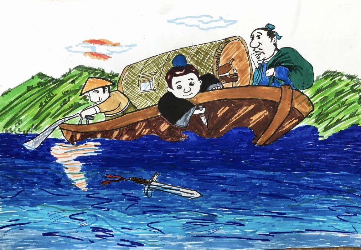 《刻舟求剑》成语故事配图作品