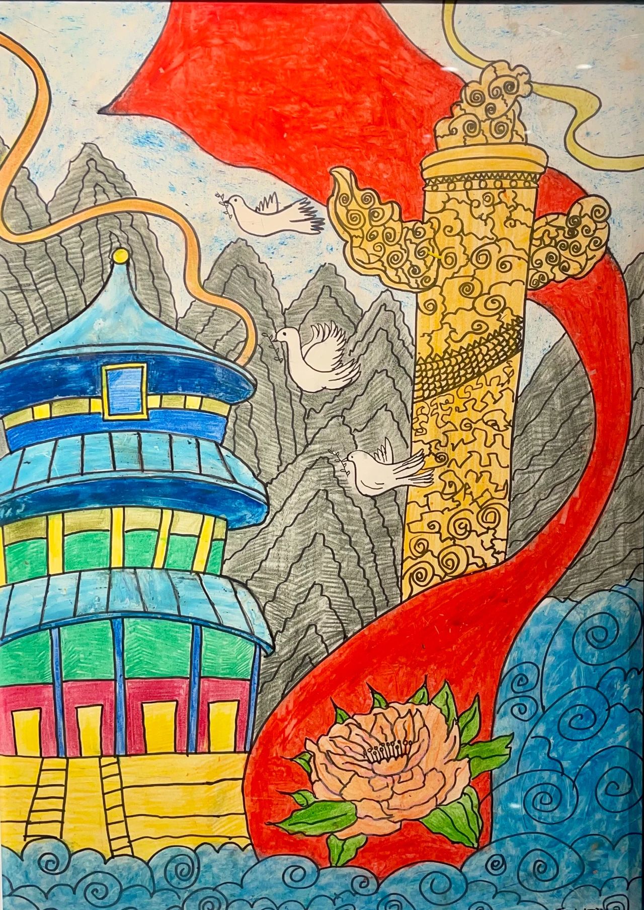 “童心绘梦 向党献礼”儿童创意绘画（5张）