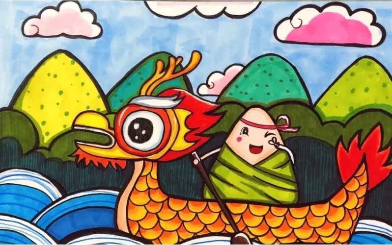 简单好看的端午节主题绘画《端午安康》-第3张