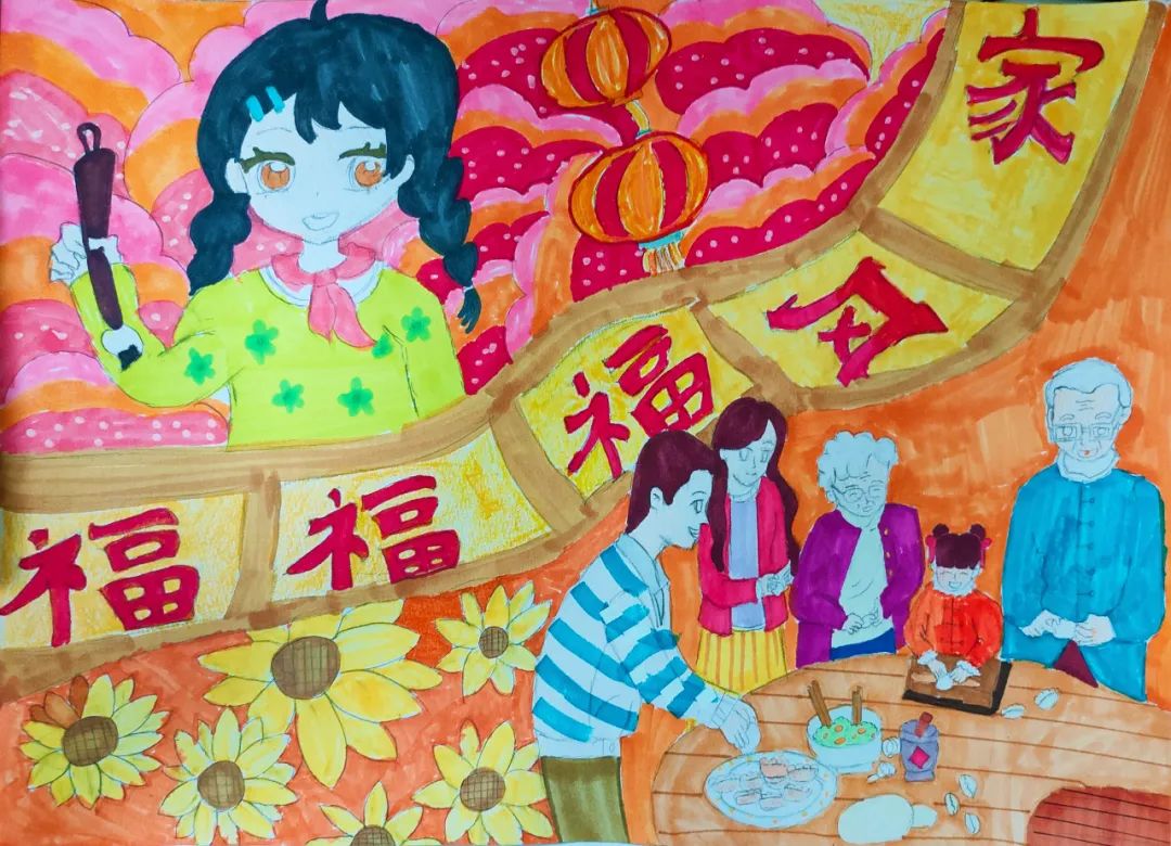《家规家训家风》二年级小学生绘画作品-第4张