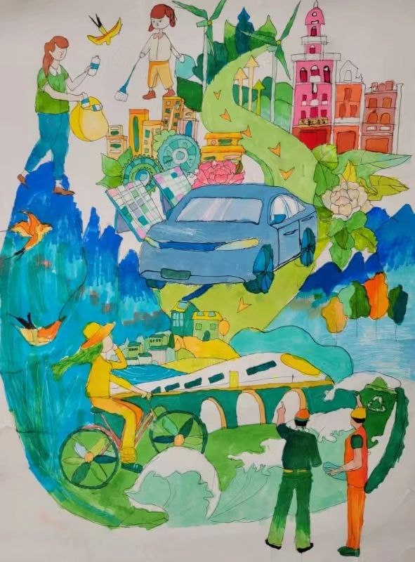 “守护绿水青山 共建美丽世界”65环境日儿童画-第7张