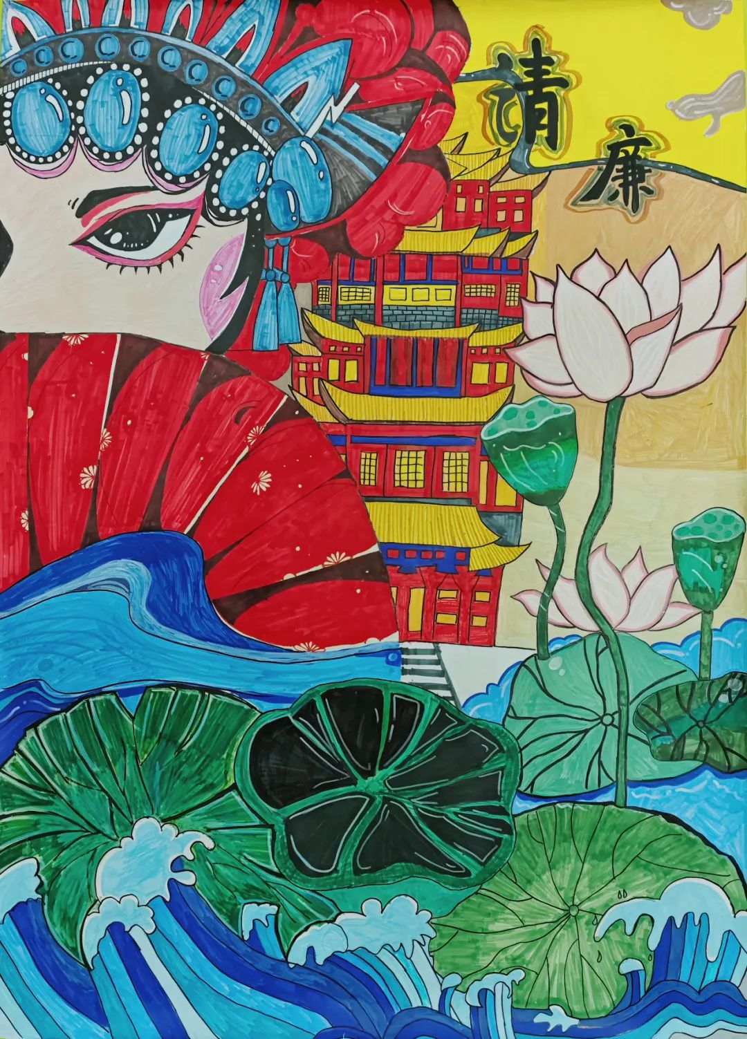 “清风润我心 廉洁伴我行”小学清廉教育主题儿童画-第3张