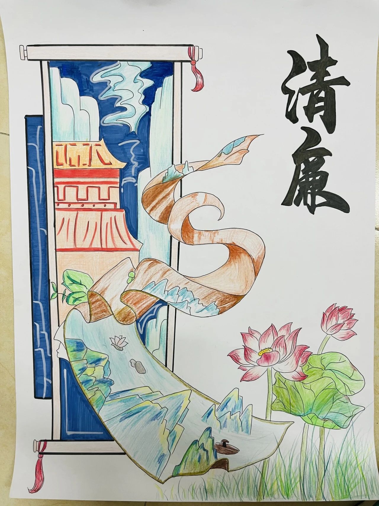 “童心绘廉意 笔墨扬正气”清廉主题画画-第4张