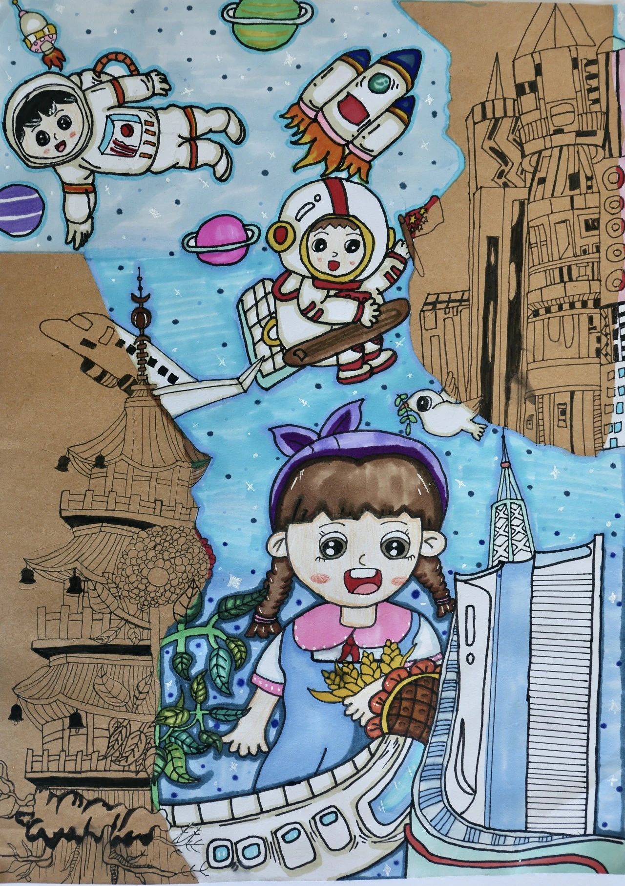 “传承家国情怀 携手共庆华诞”2024国庆节优秀绘画作品图片_20240616212023-第6张