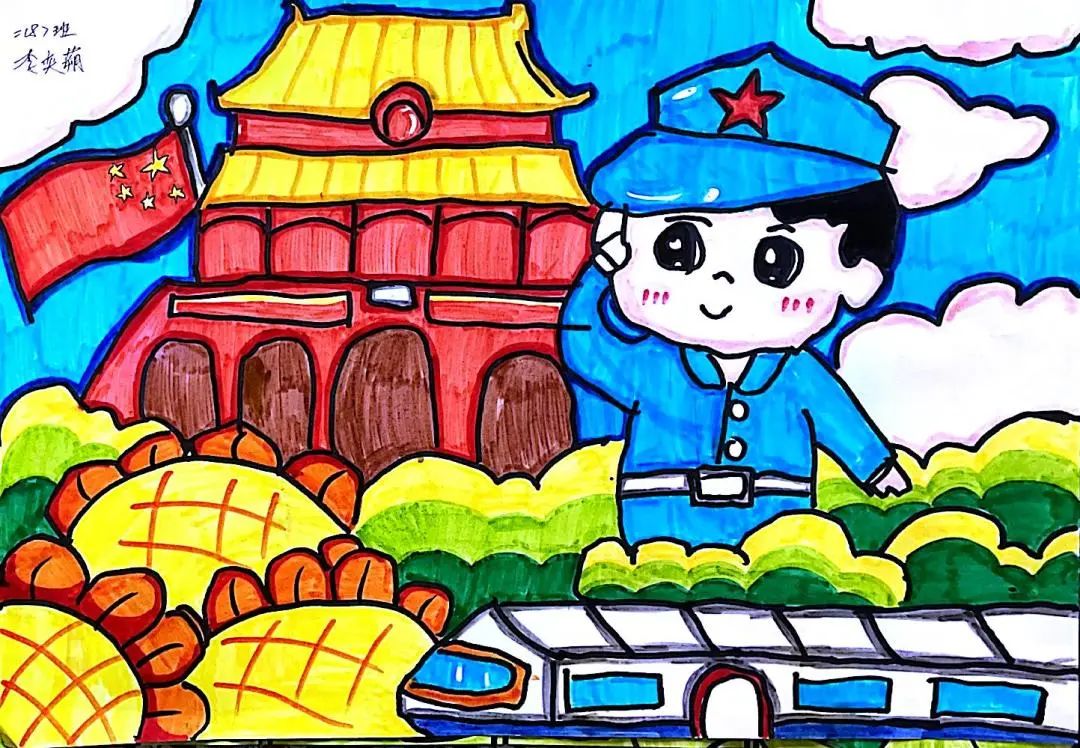 “八一建军节 致敬最可爱的人”儿童画简单又好看-第4张