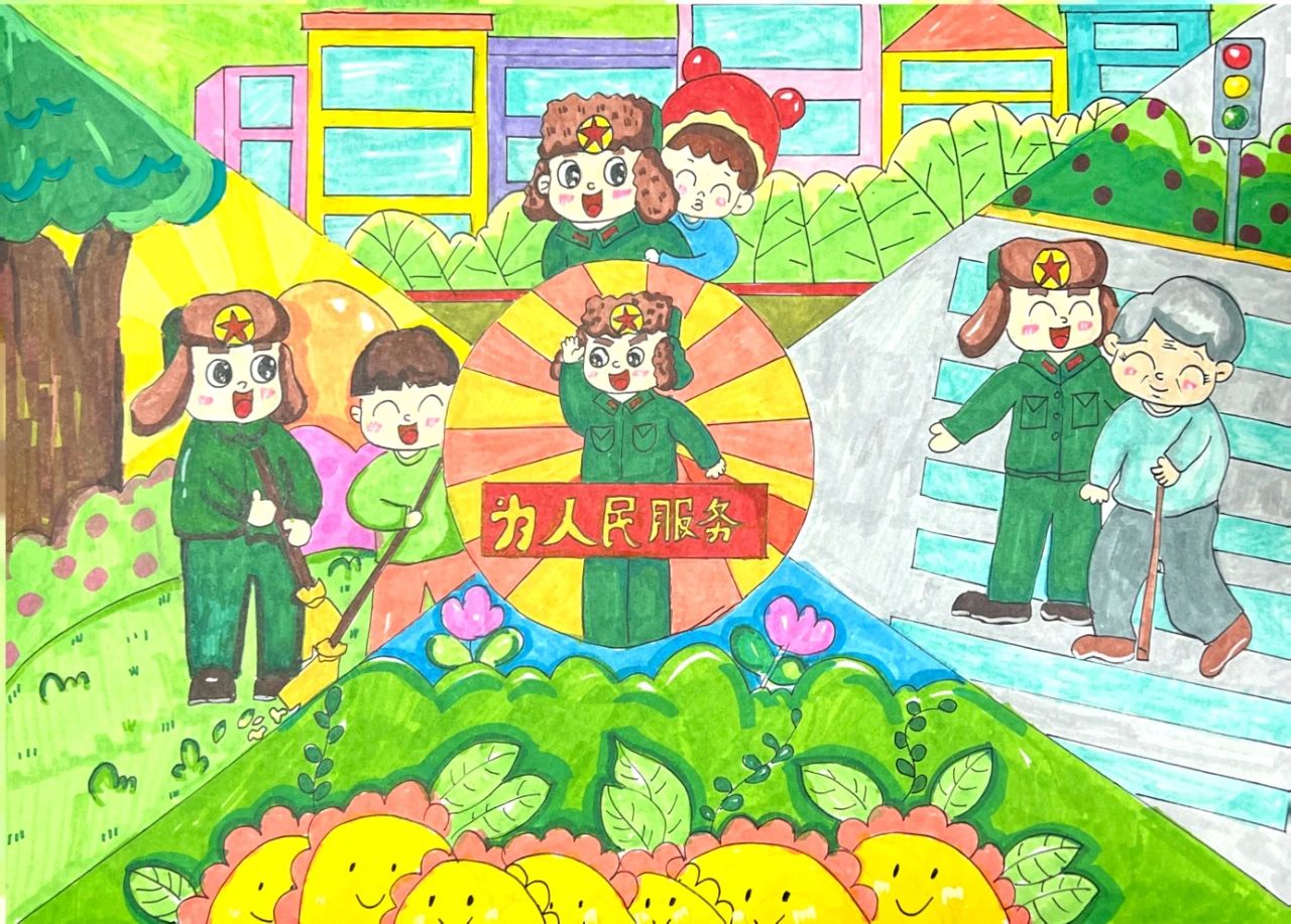 “雷锋精神 时代先锋”3·5雷锋日绘画-第1张