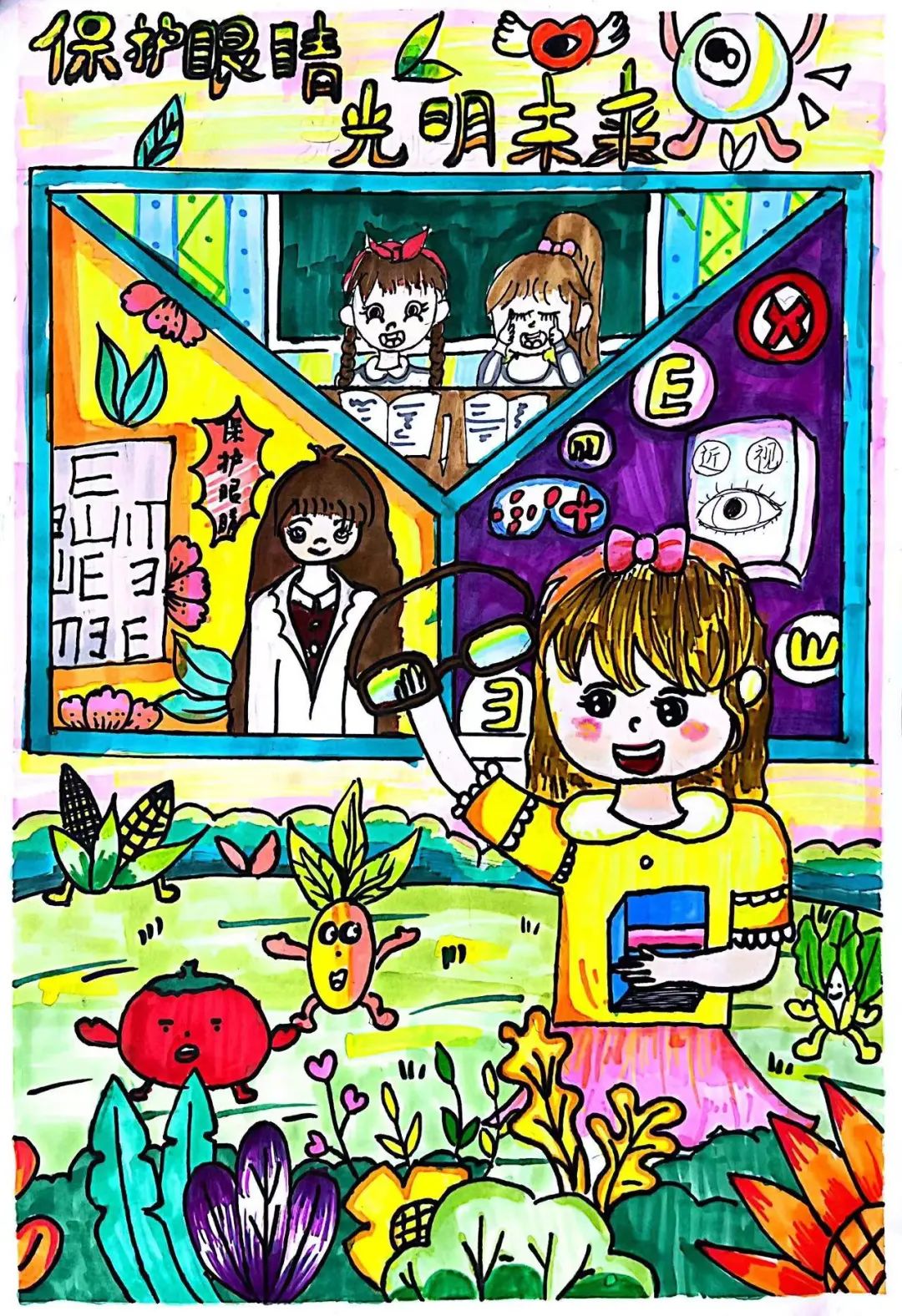 “保护视力 守护精彩视界”优秀绘画作品-第1张