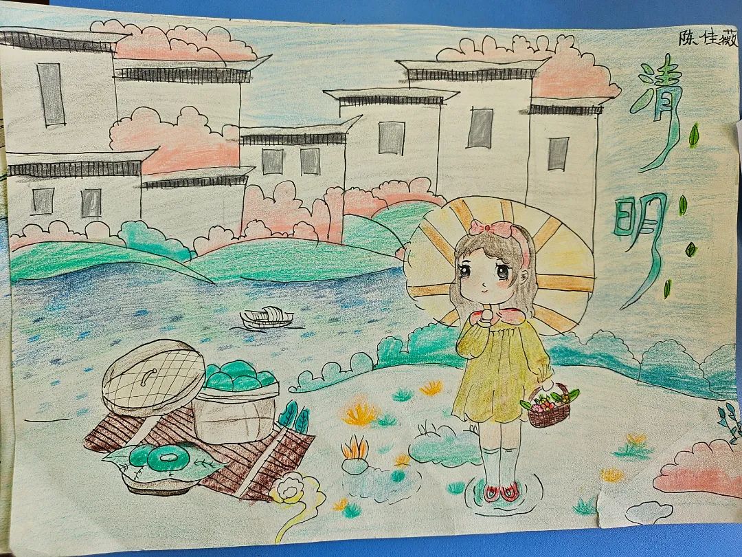 5张以清明为主题的儿童绘画