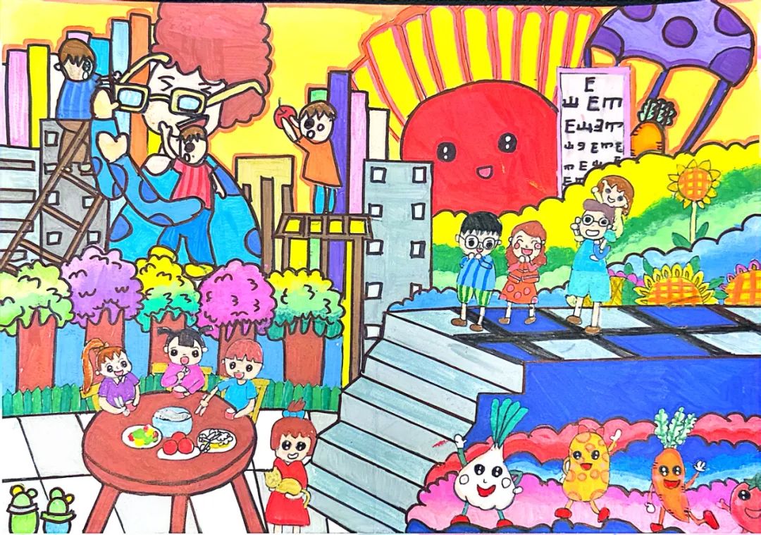 “让爱童行 明眸未来”儿童画作品-第2张