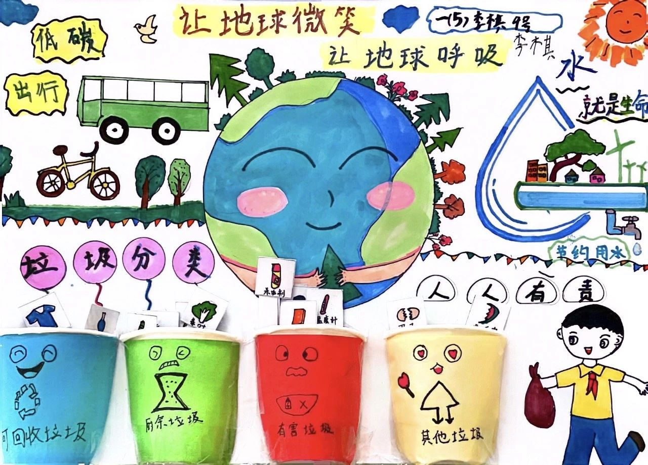 《让地球微笑 让万物呼吸》世界地球日绘画作品精选-第3张