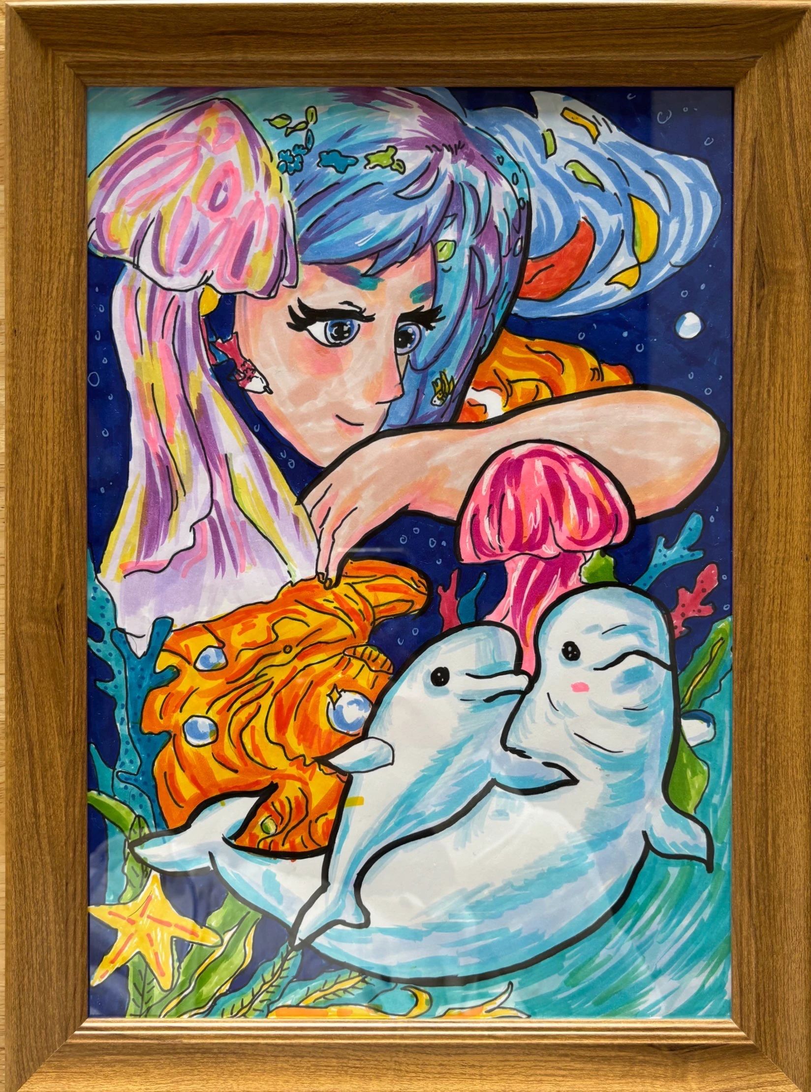 “童眼看世界 童心绘地球”主题绘画5张