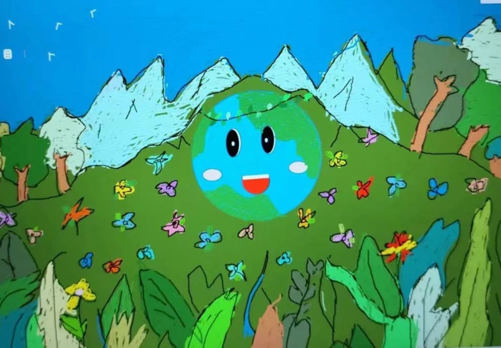 孩子们画笔下的地球创意绘画4张