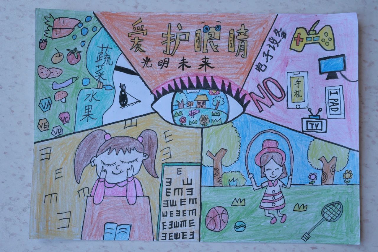 “保护视力 呵护心灵之窗”五年级儿童画-第1张