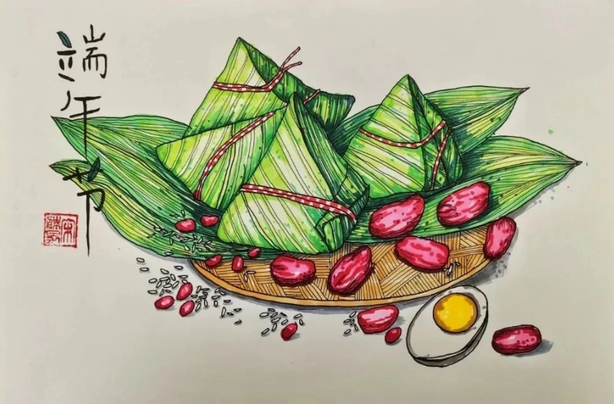 端午节主题的儿童画绘画作品大全-第4张