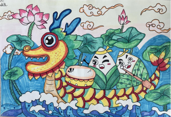 《浓情端午 笔绘传承》小学生端午节绘画作品优秀漂亮（4张）