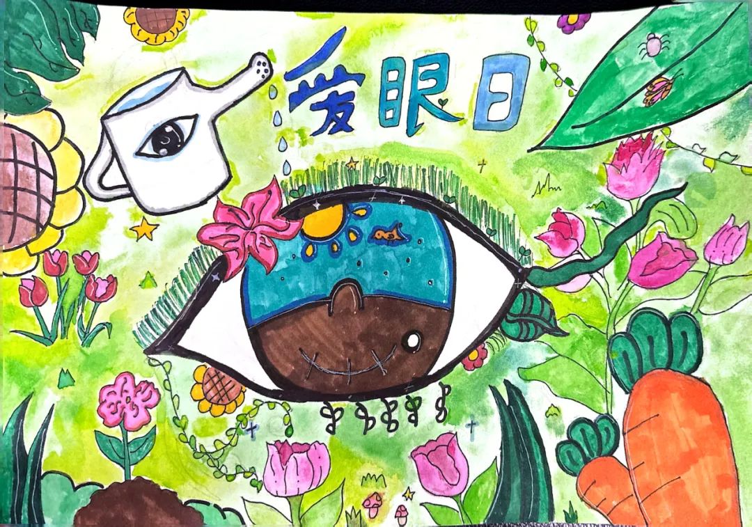 “让爱童行 明眸未来”儿童画作品-第5张