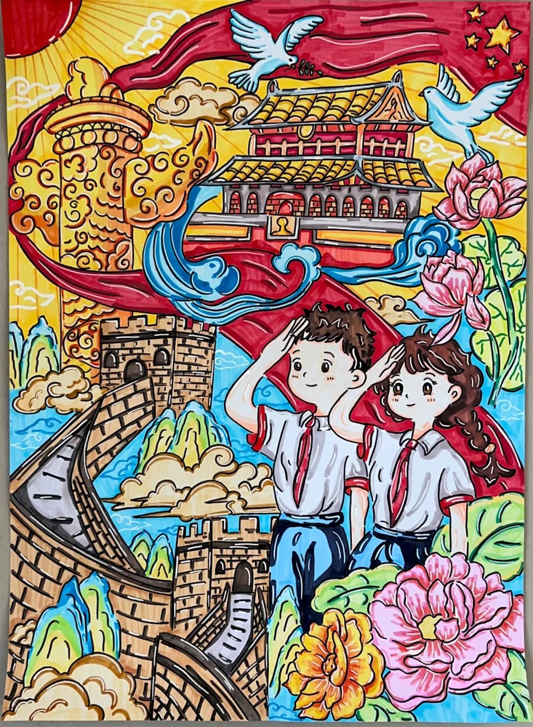 《童心向党庆“六一” 筑梦成长向未来》画画图片-第2张