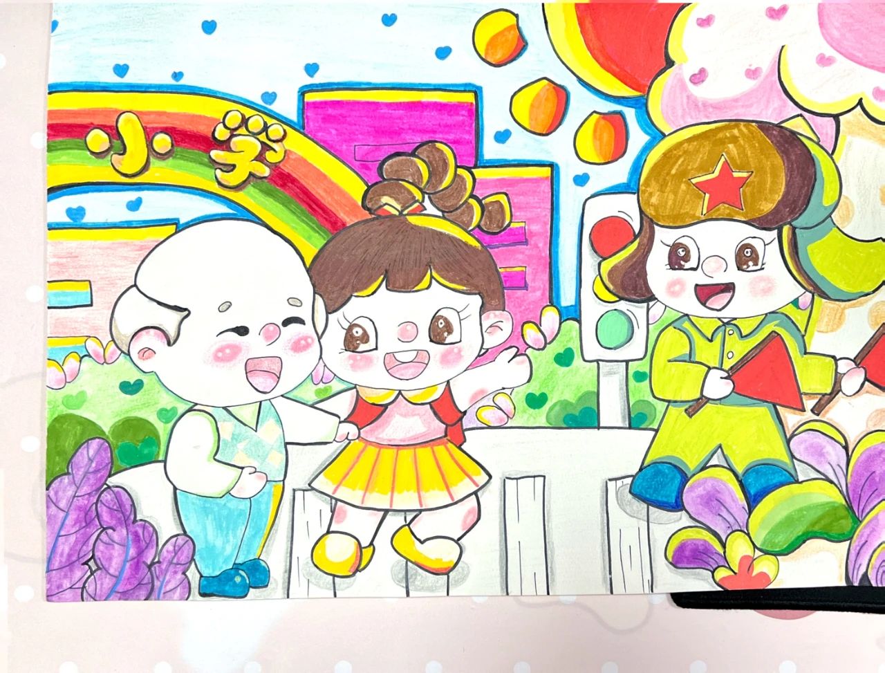 学雷锋树新风儿童画比赛优秀作品-第2张