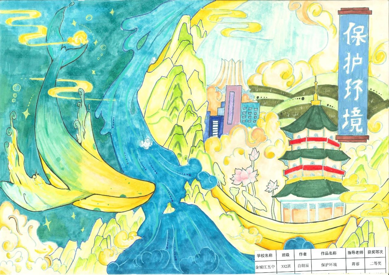 《守护绿水青山 共建美丽中国》六五环境日绘画精选-第2张