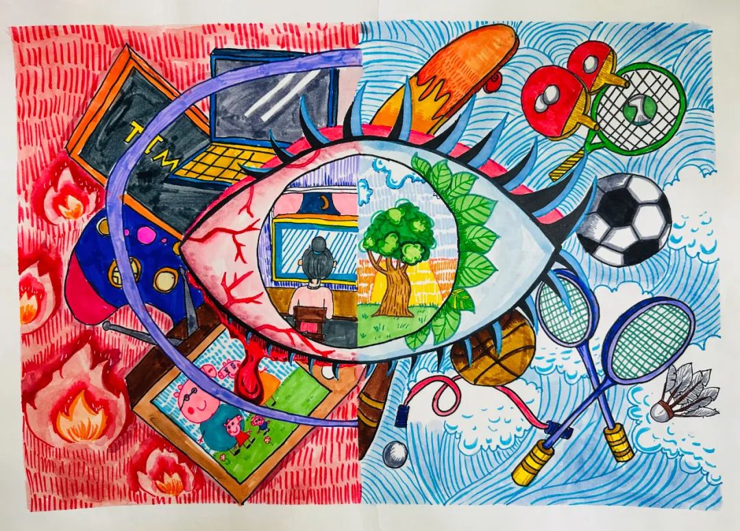 “关注眼健康 守护美好视界”儿童画作品-第4张