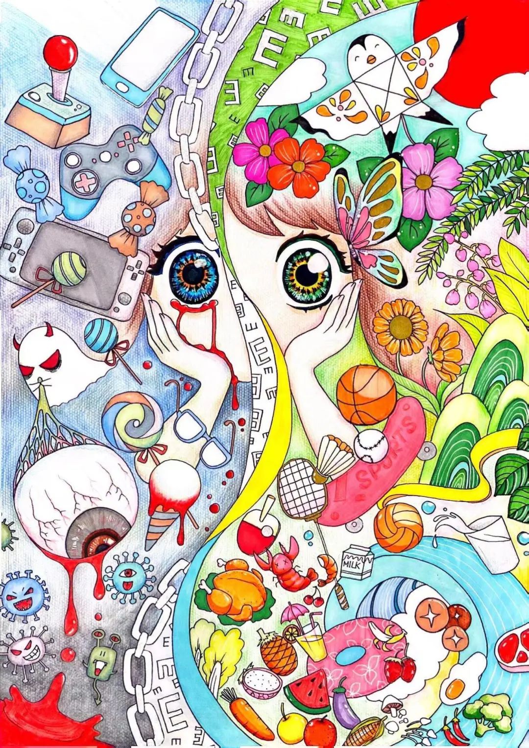 “保护视力 守护精彩视界”优秀绘画作品-第3张