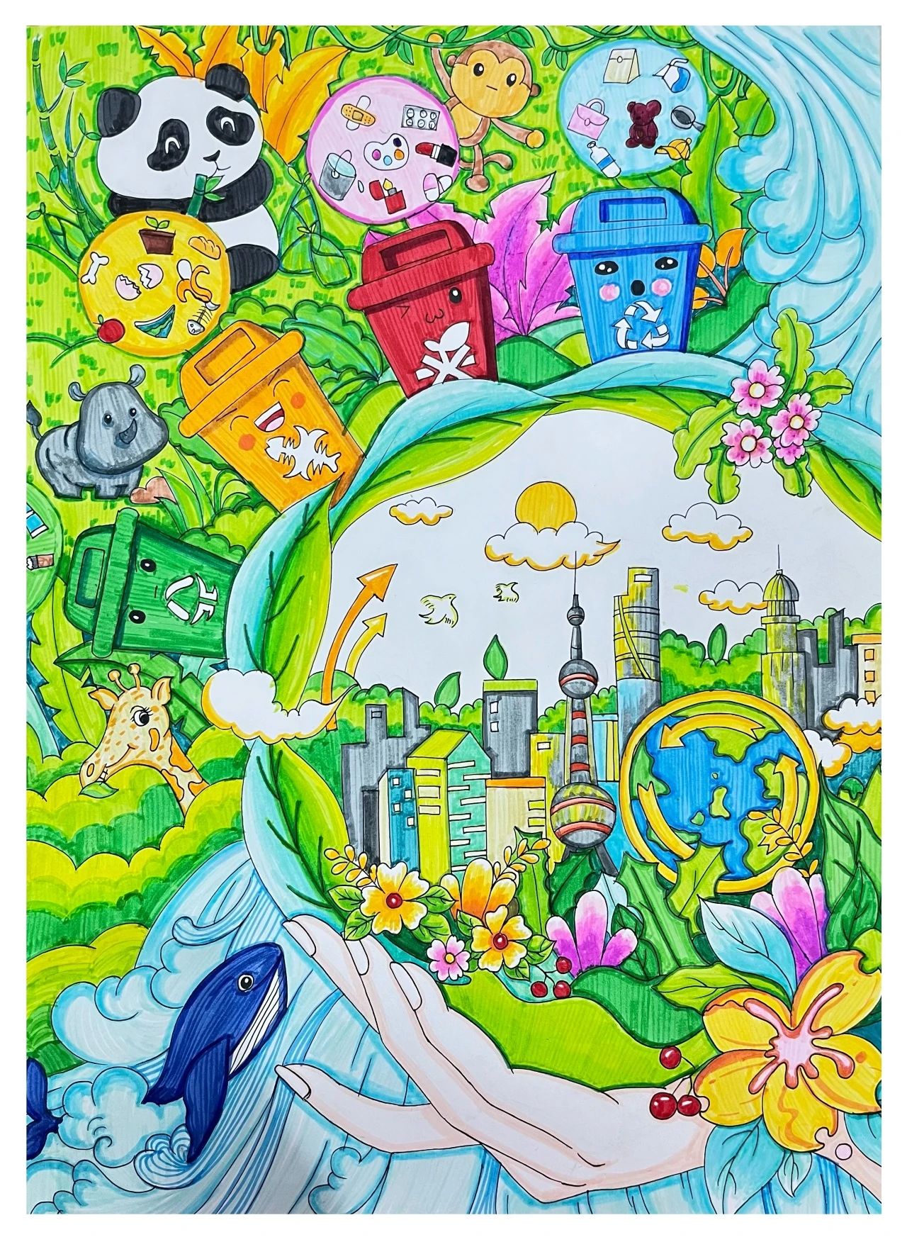 万物复苏 见“圾”行动 ——2024年“世界地球日”绘画作品-第2张