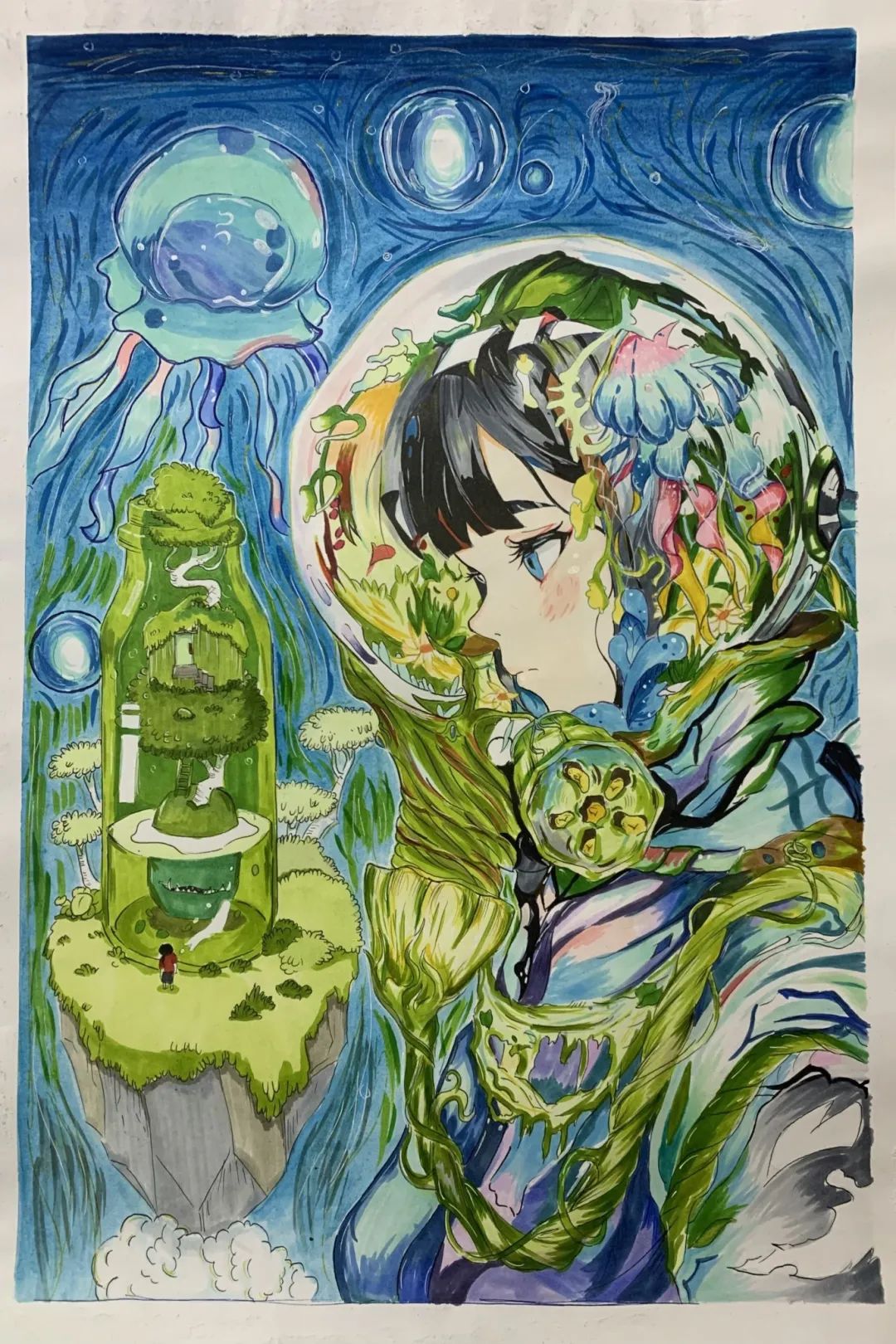 “爱护身边环境 呵护共同家园”世界地球日创意绘画(5张)
