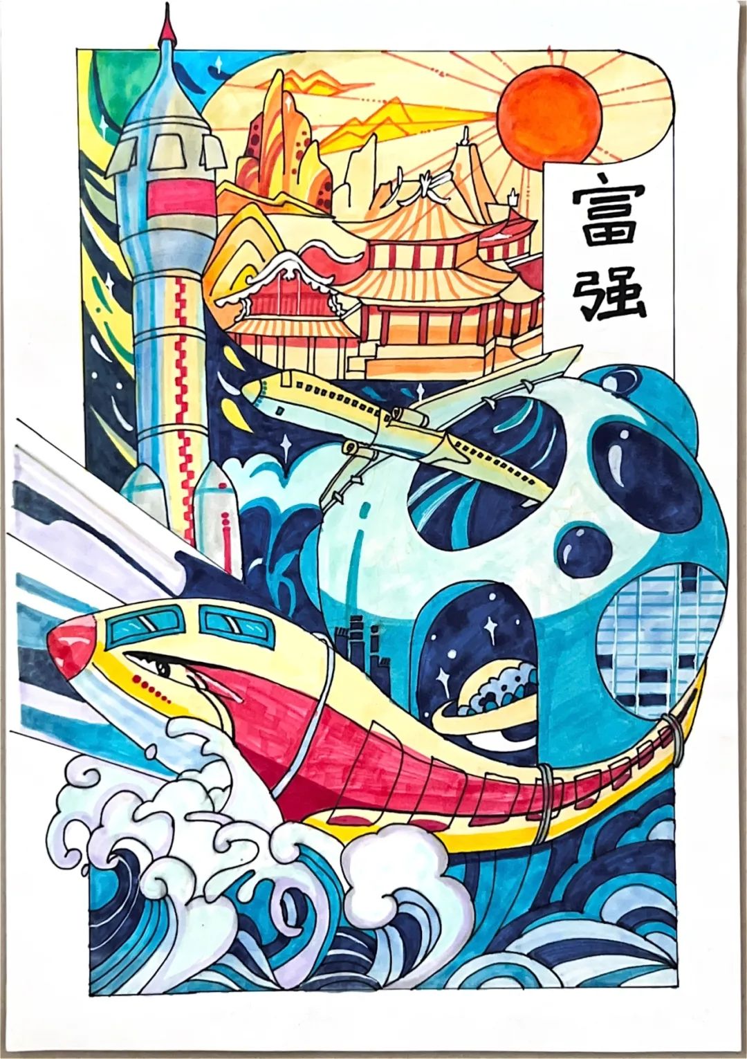 漂亮的“红领巾心向党 童心筑梦共成长”儿童画-第3张