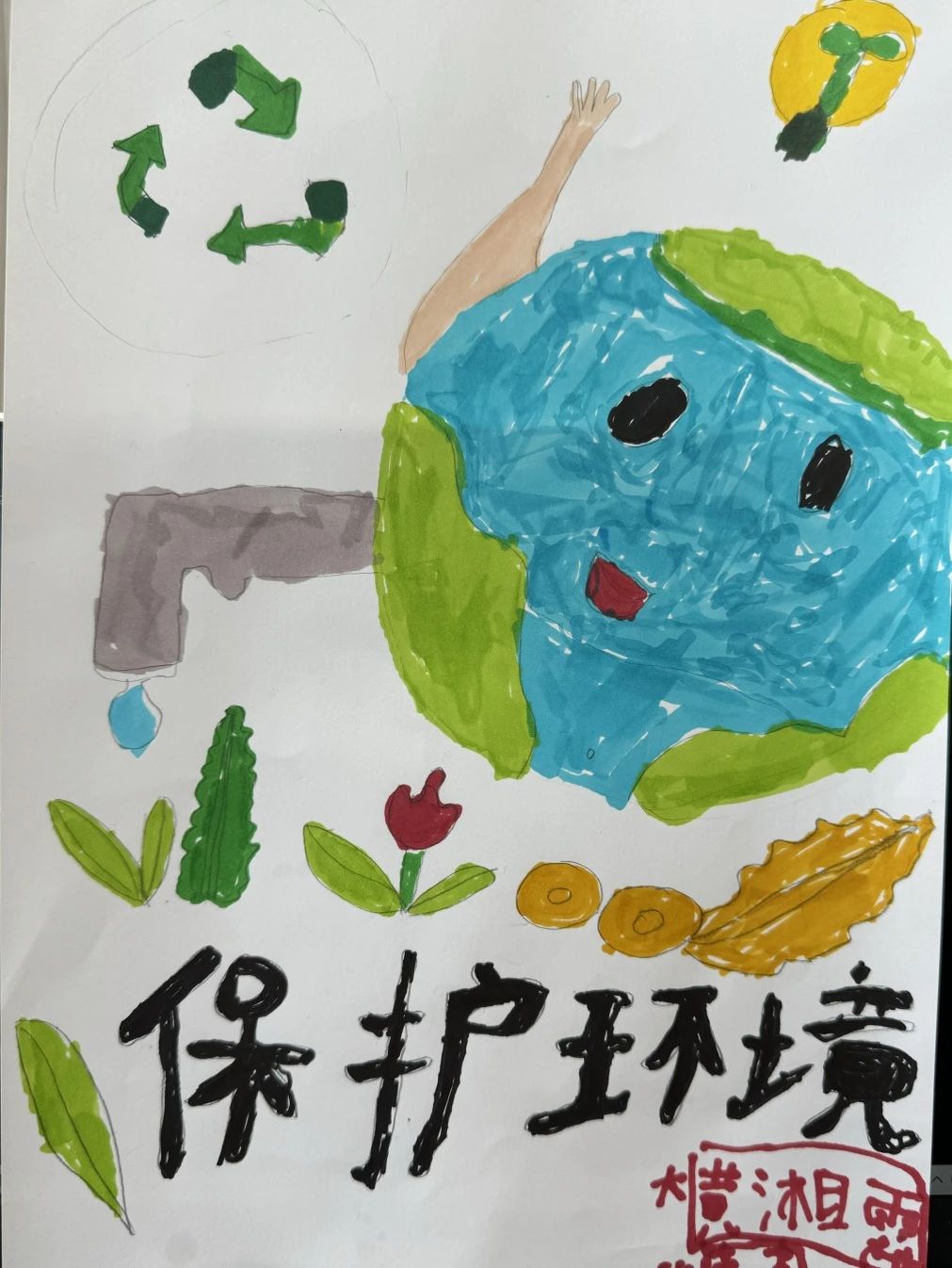 2024世界地球日主题儿童画优秀作品-第1张