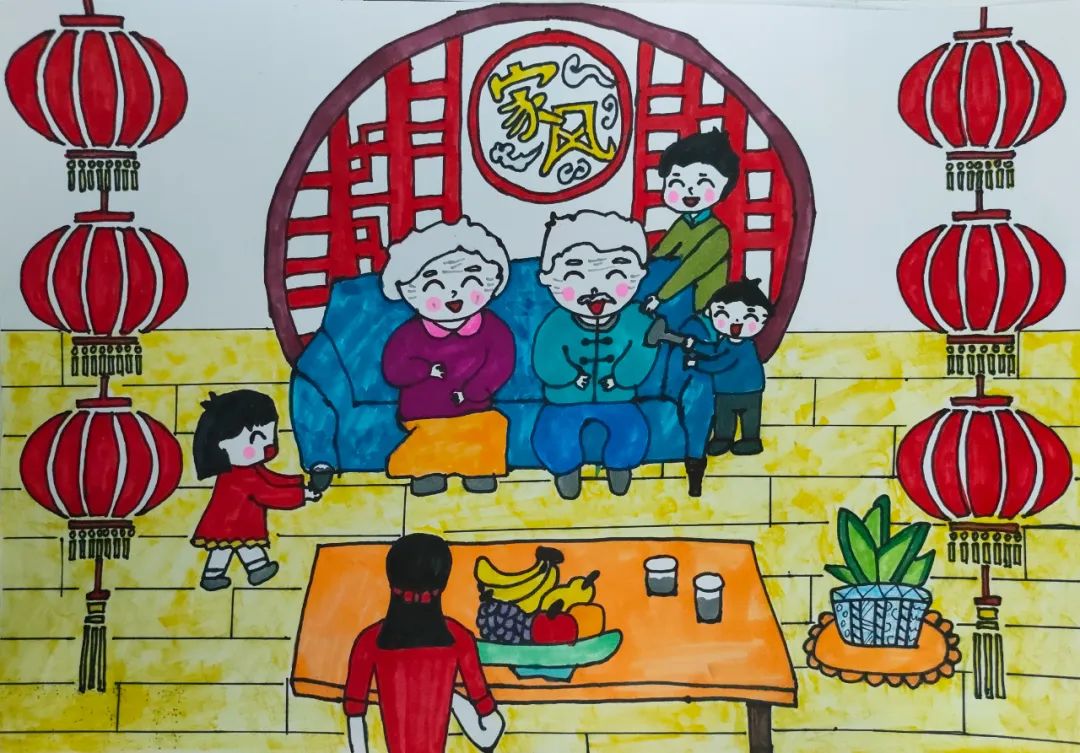 “培育好家风 传承好家训”画画图片大全-第5张