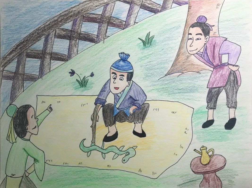 《画蛇添足》成语故事配图作品