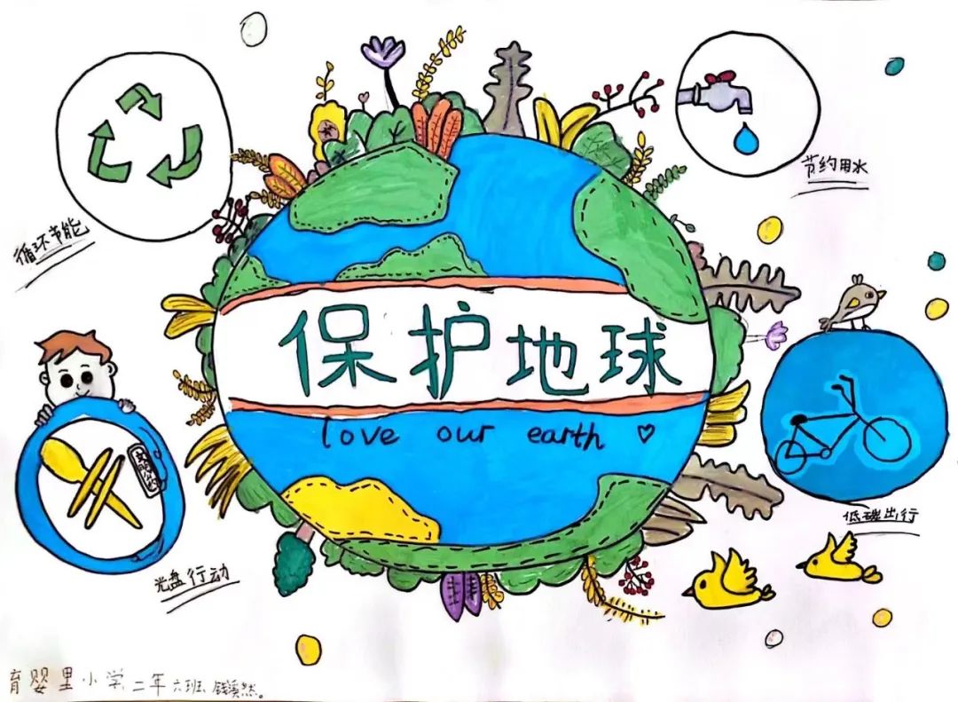 关于“同在蓝天下 地球是我家”的地球日儿童画-第6张