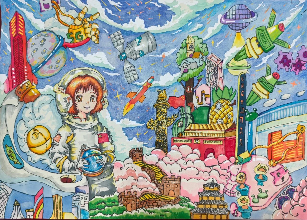 “童画家乡 多彩贵州”主题儿童画-第1张