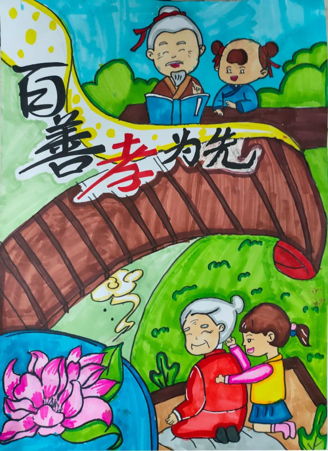 “家风家训绘画 弘扬中华美德”主题儿童画-第2张