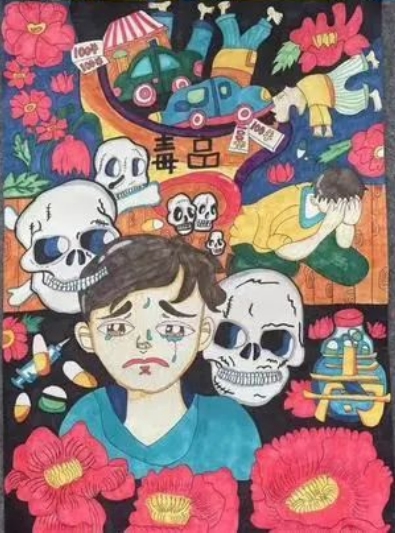 “巧手妙趣画禁毒 携手共筑无毒梦”儿童绘画作品-第4张