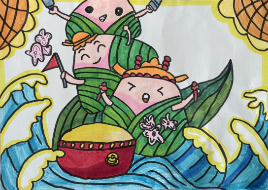 小学三年级创意绘画作品《快乐端午节》-第3张
