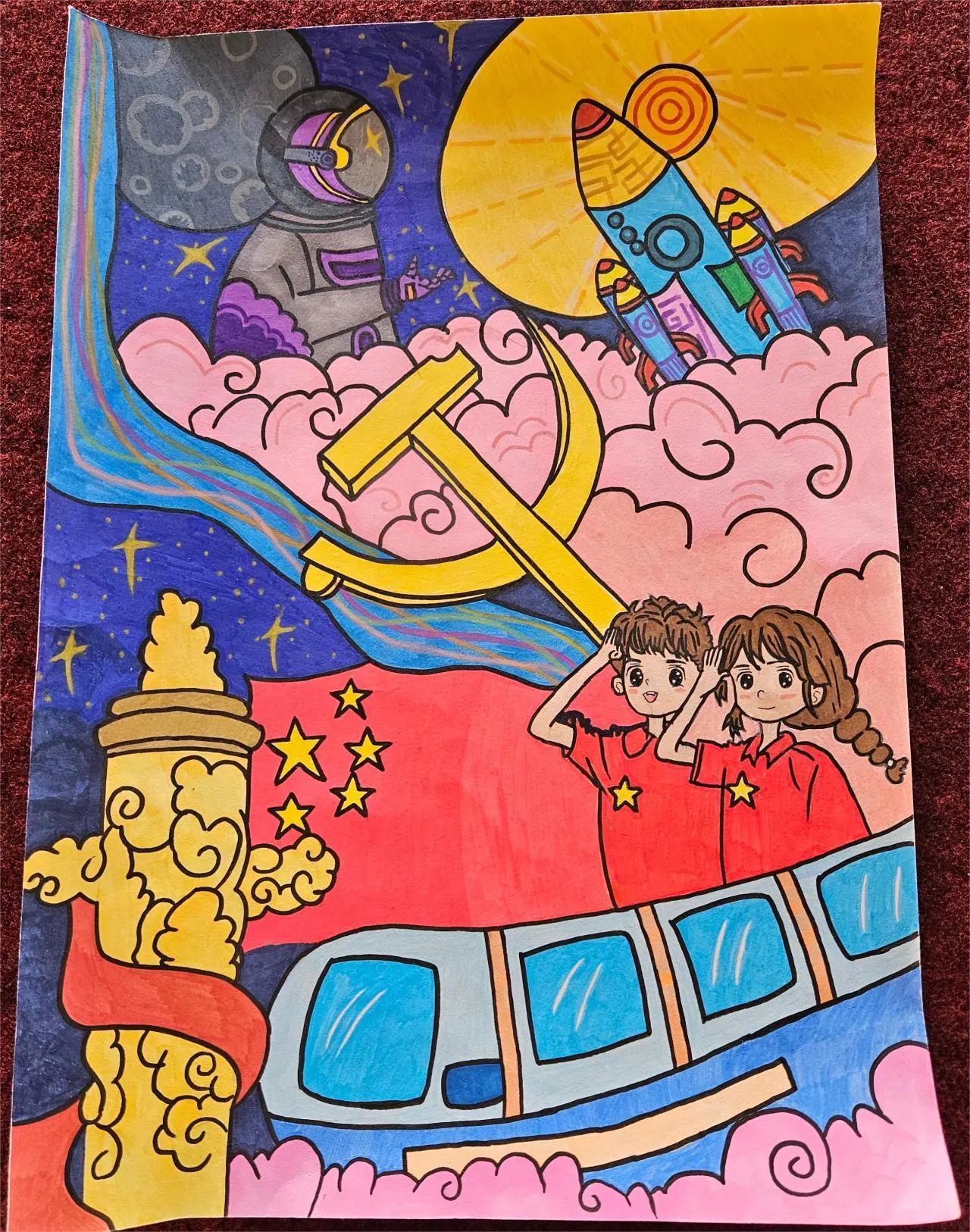 6张“强国有我 少年逐梦”精选绘画作品