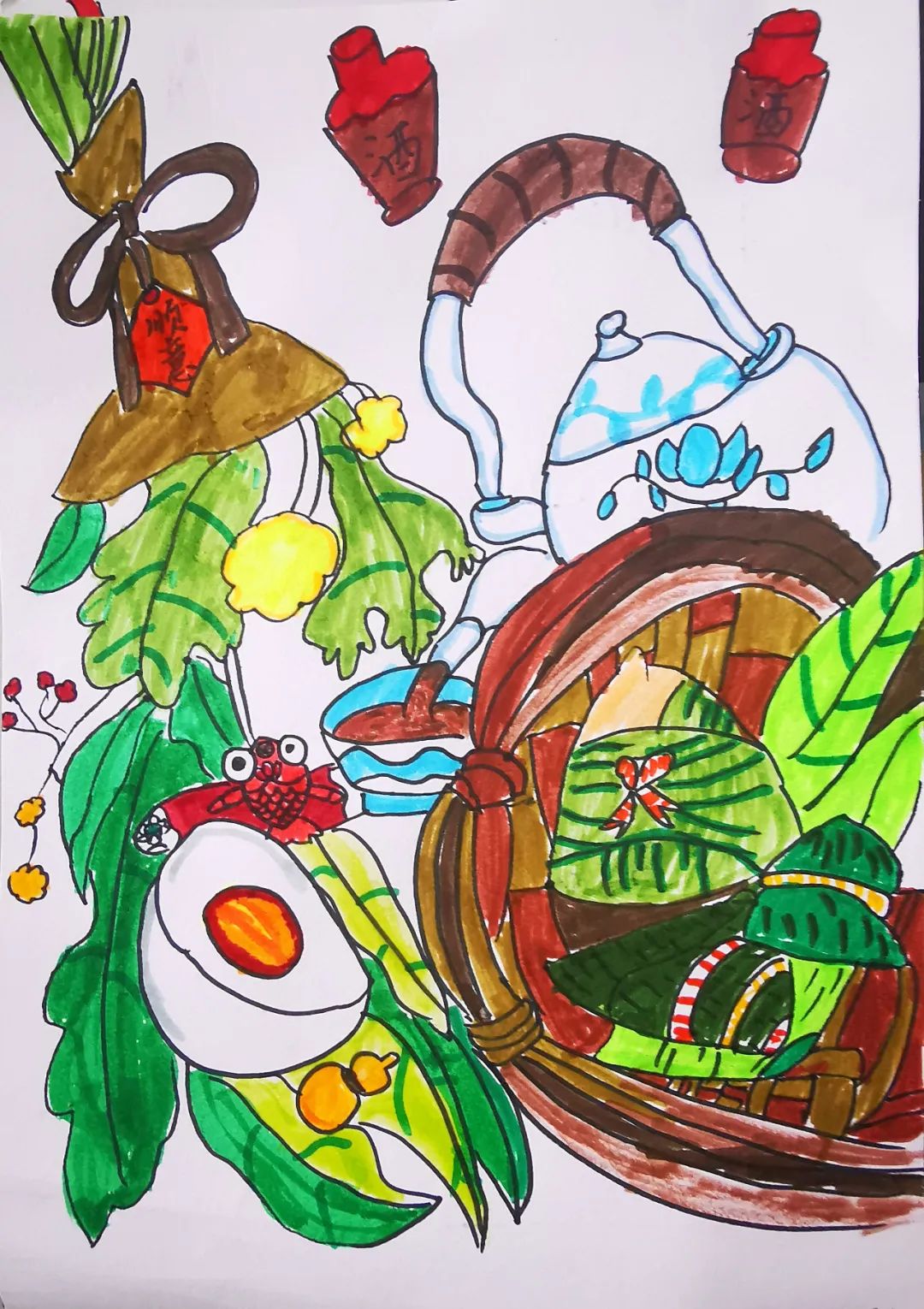 “浓情端午 粽享未来”六年级绘画作品-第7张
