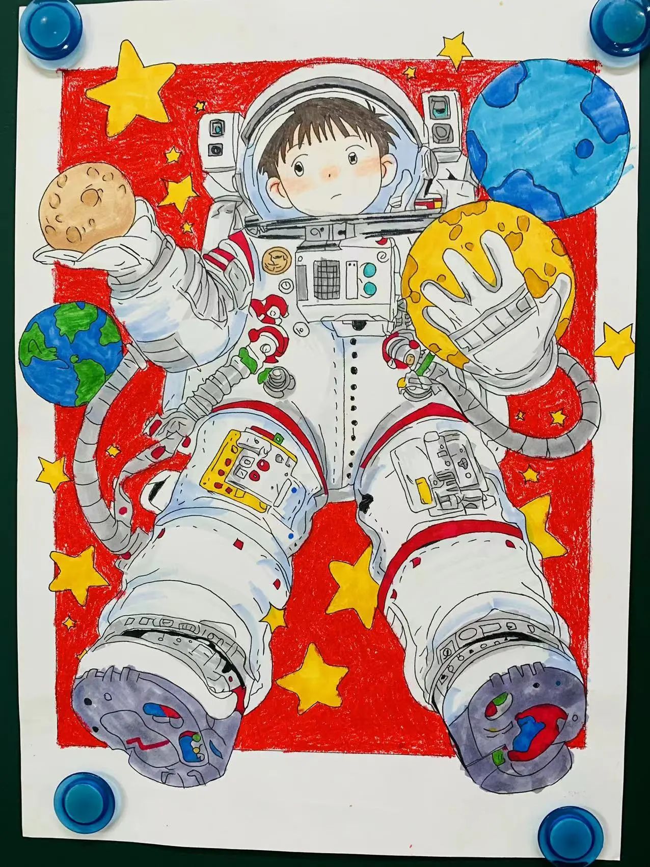 “妙笔绘世界 科技向未来”儿童创意绘画5张