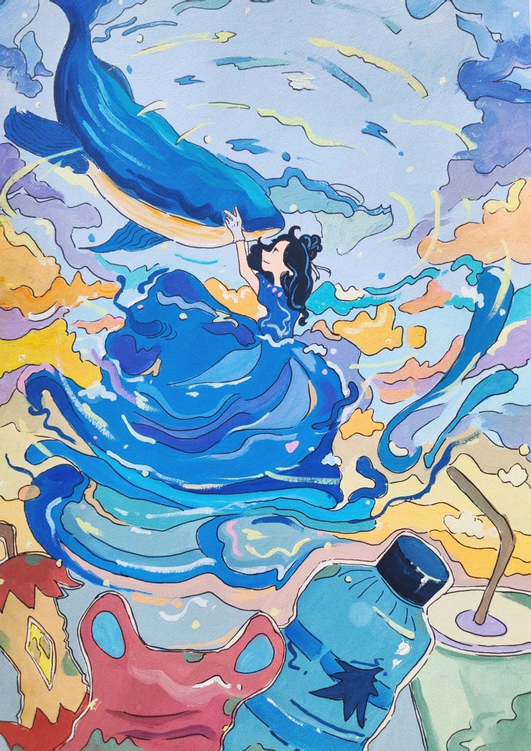 “环保知识入我心 绿色行动伴我行”世界地球日主题绘画-第2张