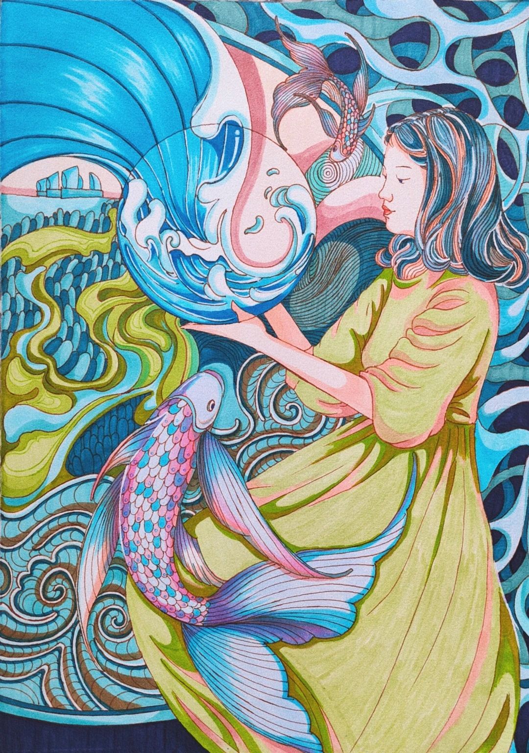 “环保知识入我心 绿色行动伴我行”世界地球日主题绘画(3张)